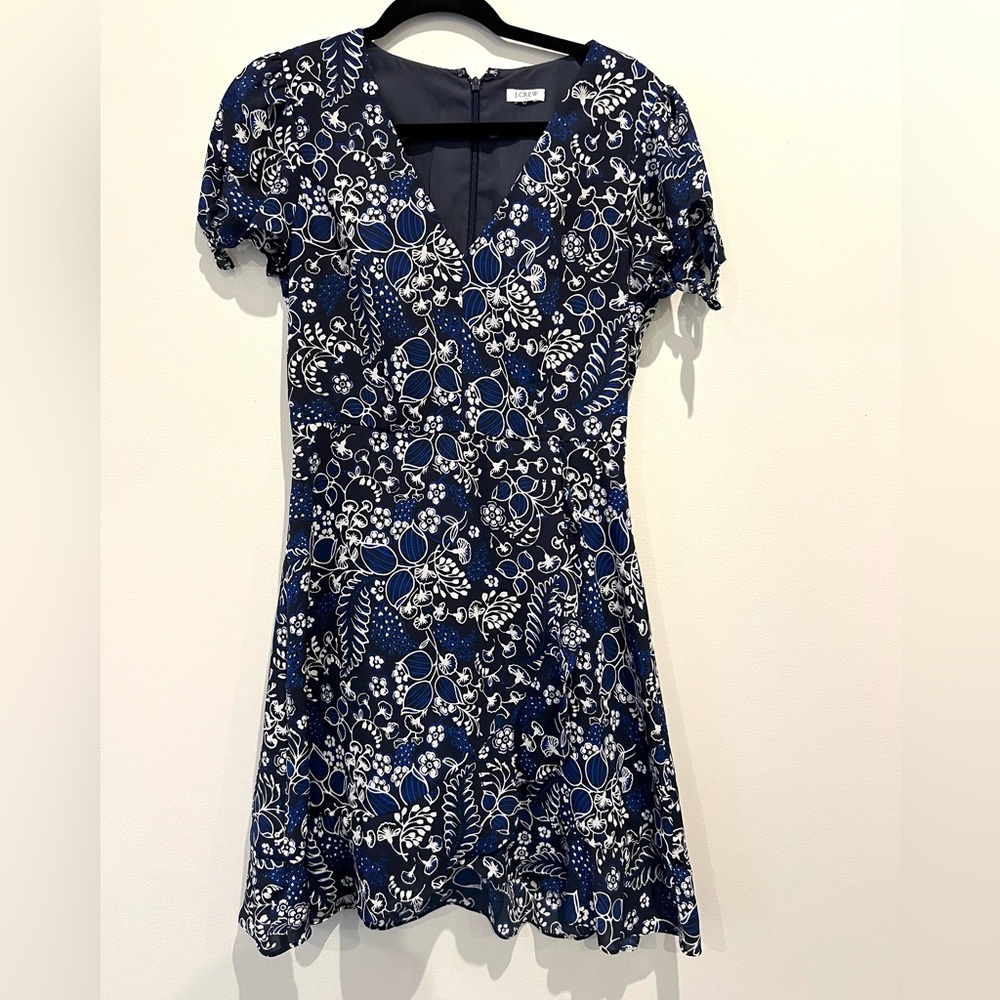 J Crew Blue Floral Dress